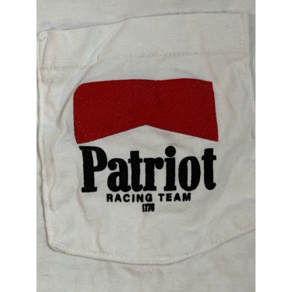 Patriot Racing Team Pocket T Shirt Large White Graphic Tee - Picture 6 of 6